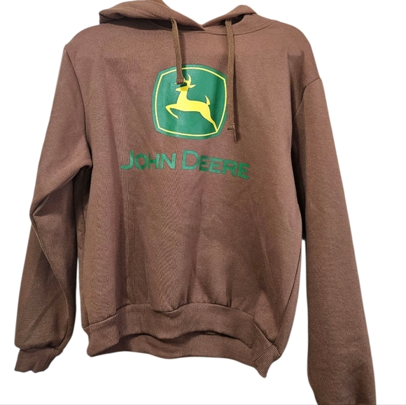 John Deere Brown Sweatshirt with Green and Yellow Logo Hoodie Youth Sz XS NEW - Picture 6 of 6